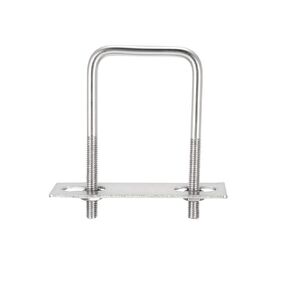 YXQ M8 Square U-Bolts 35mm Inner Width 304 Stainless Steel with Nuts Frame Straps Mounting Plate(4Pcs)