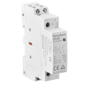 Household AC Contactor, CT1-25, 2 Pole, Two Normally Open, DC 24V Coil Voltage, 35 mm DIN Rail Mount