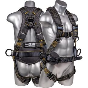 Palmer Safety Fall Protection Construction Safety Harness - QCB Chest and Legs - Aluminum D-Rings - Oil and Dust Resistant