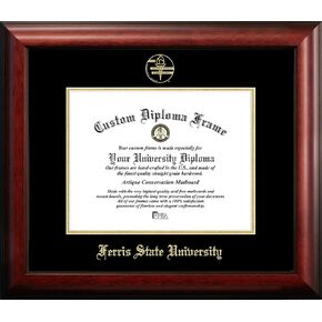 Campus Images MI979GED Ferris State University Embossed Diploma Frame, 8.5" x 11", Gold