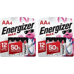 Energizer AA Batteries, Max Double A Battery Alkaline, 4 Count
