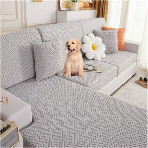 2024 New Magic Sofa Covers Washable Couch Covers Stretch Waterproof Universal Cushion Covers for 1/2/3 Sectional Sofa Dog Pet Friendly Furniture Protector (Green, Chaise Cover)