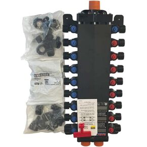 Viega 50250 1/2-Inch PureFlow Zero Lead Poly Alloy PEX Crimp Manabloc With 18 Ports - 10 Cold 8 Hot