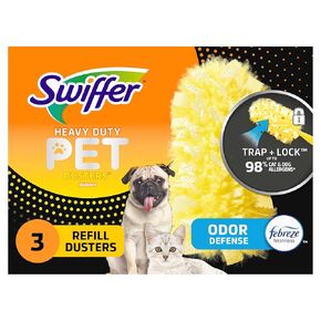 Swiffer Duster Multi-Surface Pet Heavy Duty Refills with Febreze Odor Defense, 3Count