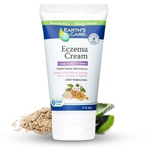 Earth’s Care Eczema Cream - Natural Eczema Cream For Adults & Kids - Colloidal Oatmeal Eczema Treatment Cream with 9 Moisturizers - 2.4 OZ