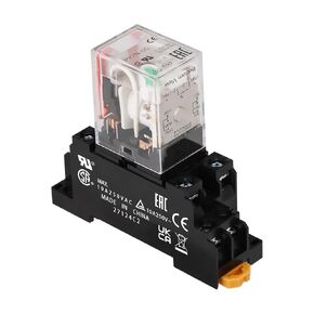 Power Relay, MY2N-GS, DC 24V Coil, DPDT, 8 Pins, 7 AMP, with LED Indicator Light, with Plug-in Terminal Socket Base (1)