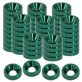 Murtenze 60Pcs M3 Finishing Countersunk Washers, Anodized Aluminum Alloy Finishing Washers, Screw Gaskets for Mechanical Accessories Parts, Red