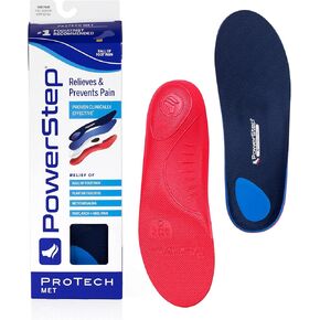 PowerStep ProTech Met Full Length Orthotics - Medical Grade Shoe Insoles for Plantar Fasciitis + Metatarsal Foot Pain - Rigid Arch Support and Maximum Cushioning for Men & Women (M 9-9.5 W 11-11.5)