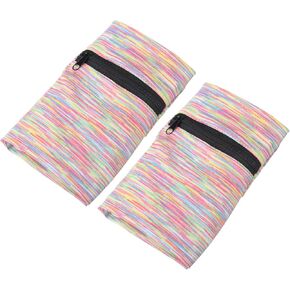 PATIKIL 6"x 4" Wrist Pouch, 2 Pcs Wrist Wallet Sports Wristband Wallet with Zipper Pocket for Running Jogging Hiking Cycling Yoga, Colorful