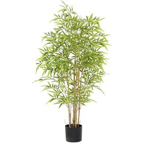 Bamboo Tree Artificial 5FT, Artificial Bamboo Tree with Real Trunk and Lifelike Leaves, Faux Bamboo Plants for Home Decor Indoor, 1 Pack