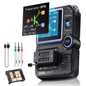 Transistor Tester, WESTOBIG LCR-P1 Transistor Meter Multifunctional Capacitor Tester LCR ESR Tester Diode Triode LCR ESR NPN PNP MOSFET SMD Tester NEC Infrared Decoding Anti-Burn