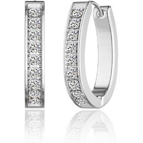 5Pairs Gold Plated Hoop Earrings Set for Women/Hypoallergenic 316L Cubic Zirconia Hoop Earrings Set/for Girls Cartilage Surgical Steel Hoop Earrings/Trendy Dainty Gifts 13/15/17/21/23mm