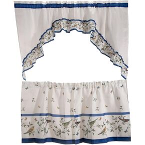 Achim Home Furnishings Love Birds - Printed Tier & Swag Set - 57x24