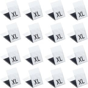 NBEADS 350 Pcs Clothing Size Labels, 7 Sizes Polyester Sewing Labels Embroidered Label Size Labels Tags XS/S/M/L/XL/2XL/3XL for Clothing Sewing Sew on Clothes, Black