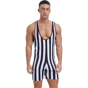 YiZYiF Men's Wrestling Singlet Softsuit with Classic Style One Piece Underwear