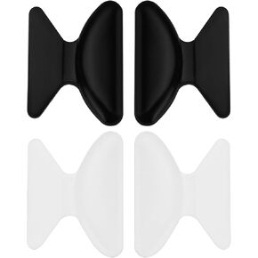eMagTech 10 Pairs Butterfly Adhesive Nose Pads 1.8mm Eyeglass Nose Pads for Reading Glasses Sunglasses Spectacles (5 Pairs Black + 5 Pairs Clear)
