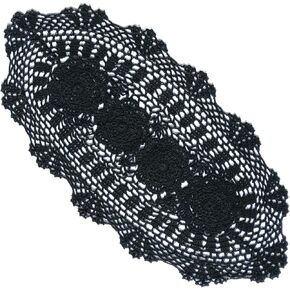 Phantomon Oval Lace Table Runner Doilies Floral Table Scarf Furniture Cloth Cover Handmade Crochet Placemats, 100% Cotton (Beige Oval, 12x24 Inch) in Kuwait