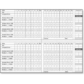 Golf Scorecards to track Golf Game results, monitor Bets/Wagers for all your Golf Gambling Games - 10 Sheets (20 Rounds!) - Track Long Drive, Closest to Pin, Most Birdies, GIR & so much more!