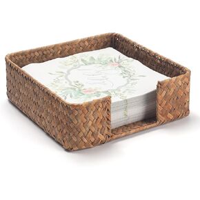 Seagrass Napkin Holder Rectangular Woven Flat Napkin Basket Tray for Tables 9.5" x 5.5" x 2"