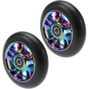 The Lord of the Tools 2Pcs 100mm Scooter Wheels Replacement Compatible with Rexco Compatible with Vocul Etc. Pro Stunt Scooters Replacement Wheels
