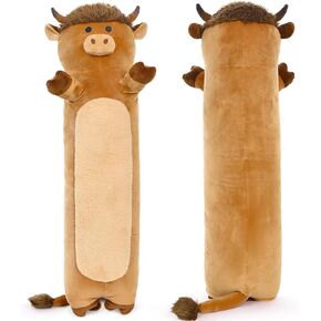 Tezituor Long Plush Cow Body Pillow, 43" Cute Cow Stuffed Animals Throw Pillows Weighted Stuffed Animal Birthday Gifts for Children Kids Adults