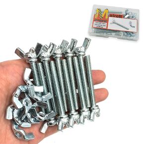 20 Pcs 1/4"-20 x2 Wing Screw Bolts and Wing Nut Kit Butterfly Screws and Nut with Hand Twist Tighten Wing Head Zinc Plated Hardware Fitting Fastenings Assortment Kit