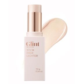 Glint Stick Highlighter (Rosy Moon, 0.27oz) - Multi-Use Illuminator Stick, Buildable & Blendable for Long-Lasting Natural Glow. Korean Makeup. Eyes, Cheeks, Nose, Lips.