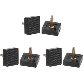 HARFINGTON 3 Pairs TPU Kitten Heel Tips Shoes Replacement Tap Caps for Women High Heels, 3mm Pin, 16mm Square Heel Repair Caps, Black