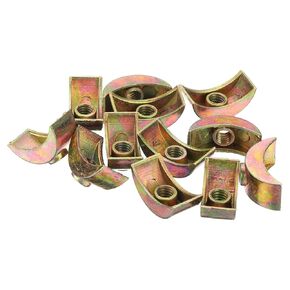 uxcell 12pcs M6 Half Moon Nuts Washers, Zinc Alloy External Thread Lock Washer, Spacer Connector Hardware Fittings, Bronze