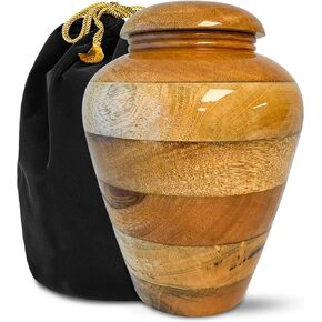 Cremation Urns for Human Ashes - Wooden Legacy Large Decorative Urn for Adult Men & Women - Burial Urns for Adult Human Ashes