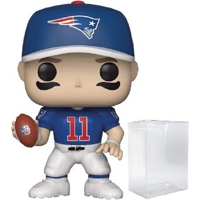 POP Football Legends: Patriots - Drew Bledsoe Funko Vinyl Figure (Bundled with Compatible Box Protector Case), Multicolor, 3.75 inches