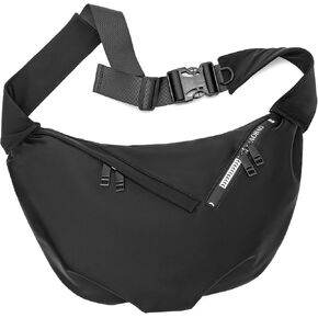 UnisexAdult Small Crossbody Messenger Bag Durable Water Crossbody Backpack daypack for Men Women(BLACK)
