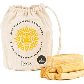 Inca Master Palo Santo Incense Sticks - 100% Natural High Resin Palo Santo Wood Sticks for Spiritual Cleansing, Meditation & Stress Relief, 6 Sticks Bundle