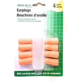 Earplugs, Noise Reduction Rating: 30 Decibels, 4 pairs