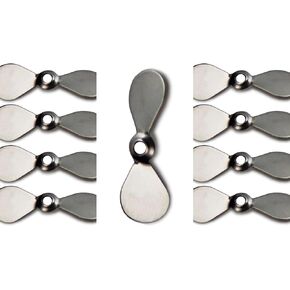 20pcs Charcoal Black Stainless Steel Propeller Blades for Topwater Fishing Lures Plug Components Chopper Prop,Propellers and Boat Engine Parts