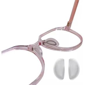 BEHLINE Eyeglass Nose Pads, Plug-in Replacement Glasses Nose Pieces Soft Silicone Anti-Slip Sunglass Nose Guards(Clear)