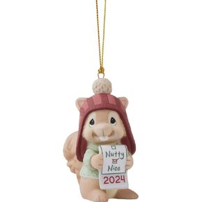 Precious Moments 241009 Have You Been Nutty Or Nice? Dated 2024 Animal Bisque Porcelain Ornament