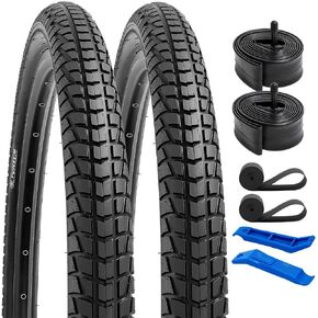 YUNSCM 2-PCS 29" Bike Tires 29x1.95/50-622 and 29" Heavy Duty Bike Tubes with 2 Rim Strips Compatible with Mountain/Off Road 29 x 1.75 29 x 1.9 29 x 1.95 29 x 2.0 Bike Bicycle Tires and Tubes (P-1440)