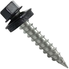 Stainless Steel Metal Roofing Screws (250) 9 x 1" (Black) hex Head Sheet Metal Roofing Screw. Self-Piercing (SP) tip Metal to Wood siding Screws EPDM Washer