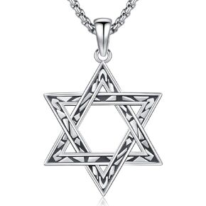 تريسكيليون/نجمة داود/سلتيك كروس/قلادة خماسية 925 فضة سلتيك قلادة مجوهرات روحية للنساء والرجال in Kuwait