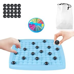 Magnetic Chess Game Magnetism Versus Chess Set, 20 Magnetic Balls Chess Board Game with Punishment Wheel, Fun Table Top Magnetic Game for Kids Adults, Educational Checkers Chess Game for Family Party