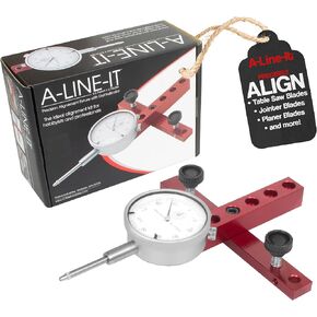 A-LINE-IT DELUXE Machinery/Tool Alignment System w/ 22 Interchangeable Tips, 11 inch Long Anodized Aluminum Bar, Dial Indicator, Precision Steel Pin and Arbor Run-Out Kit
