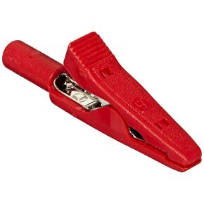 Pomona 5788-2 Insulated Miniature Alligator Clip with 2mm Jack, Red, 10/PKG