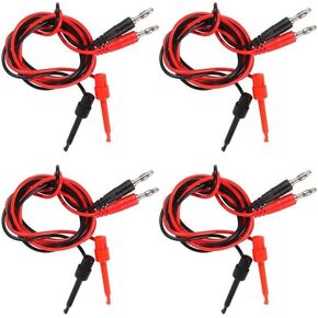 4Pair 4MM Banana Plug to Test Hook Clip Test Lead Cable for for Multi-Meter, Electrical Test Jumper Wire 100cm/3.3ft Electrical Connector in Saudi Arabia