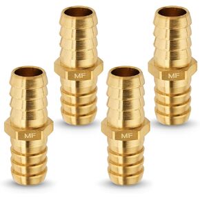 MAACFLOW Brass 5/8" Hose ID Barb Barbed Fitting Splicer Repair (Barb OD 0.65") (Pack of 4)