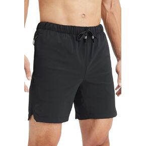 Fabletics Men's The One Short, Training, Swimming, Lightweight, Quick-Dry, Zip Pocket, Stretch Woven, 5" Inseam, XXL, Black