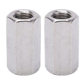 Pack of 2 M16 x 2.0-Pitch 48mm Length Metric Hex Coupling Nut 304 Stainless Steel Fully Threaded