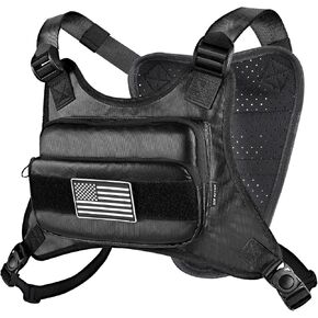 Water Resistant Chest Pack for Men Tactical, Lightweight Front Running Vest Bag with Built, Minimalist Running Pack for Workouts for Running, Hiking, Workouts
