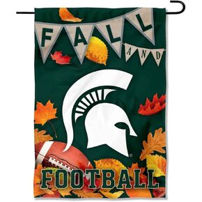 College Flags & Banners Co. Michigan State Spartans Fall Leaves Football Season Garden Yard Flag