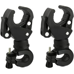 fixinus 2 Pack Bicycle Flashlight Mount, 360 Degree Rotating Bike Light Mount, Universal Torch Clip for Mountain Bike and Bicycle LED Light Mount, Camera, GPS